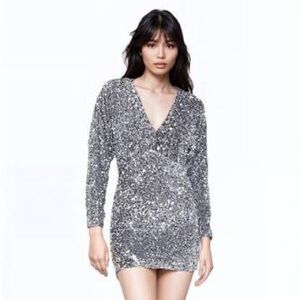 Forever 21 Glittering Silver Mini Dress